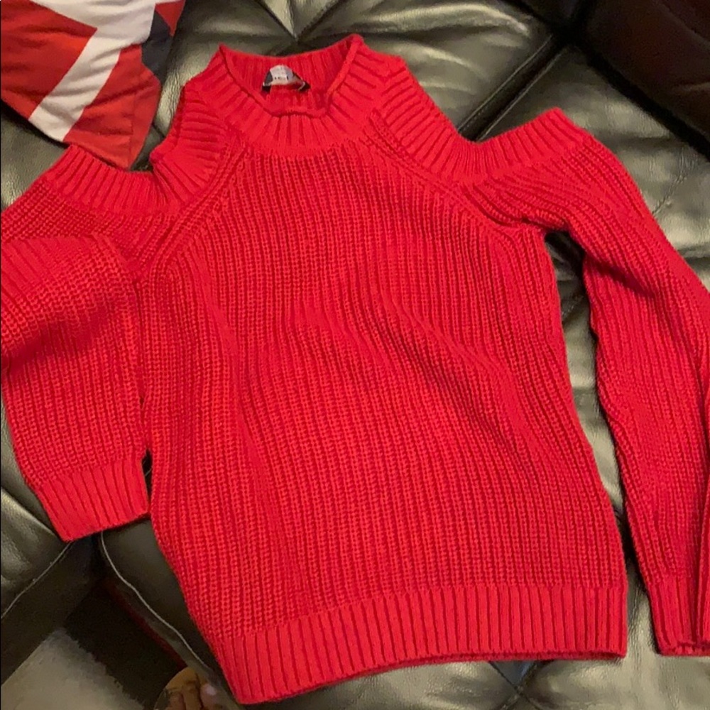 Cold shoulder bebe sweater